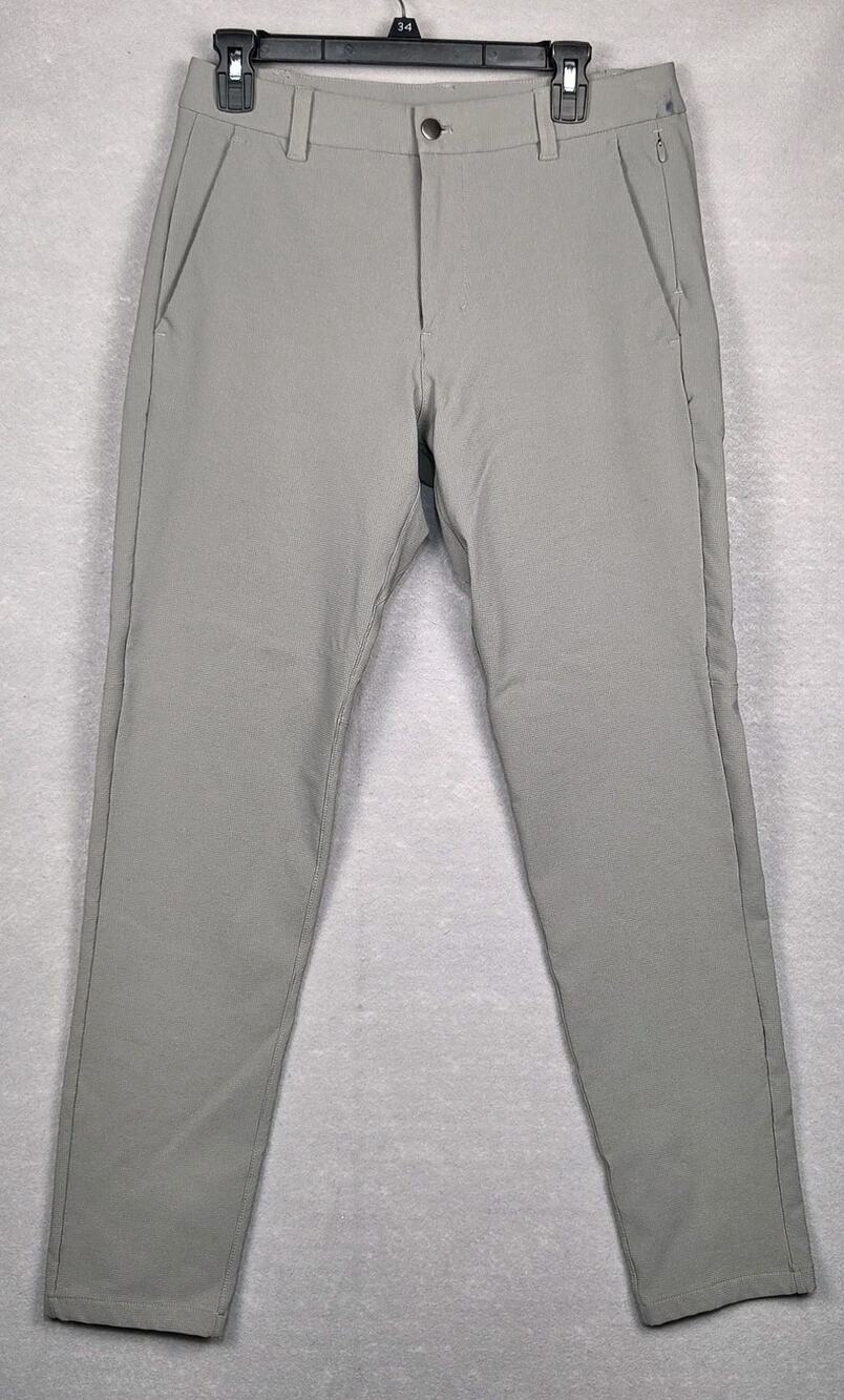 Lululemon Men's Commission Slim-Fit Wool-Blend Pants Gull Grey Size 32x30 *stain
